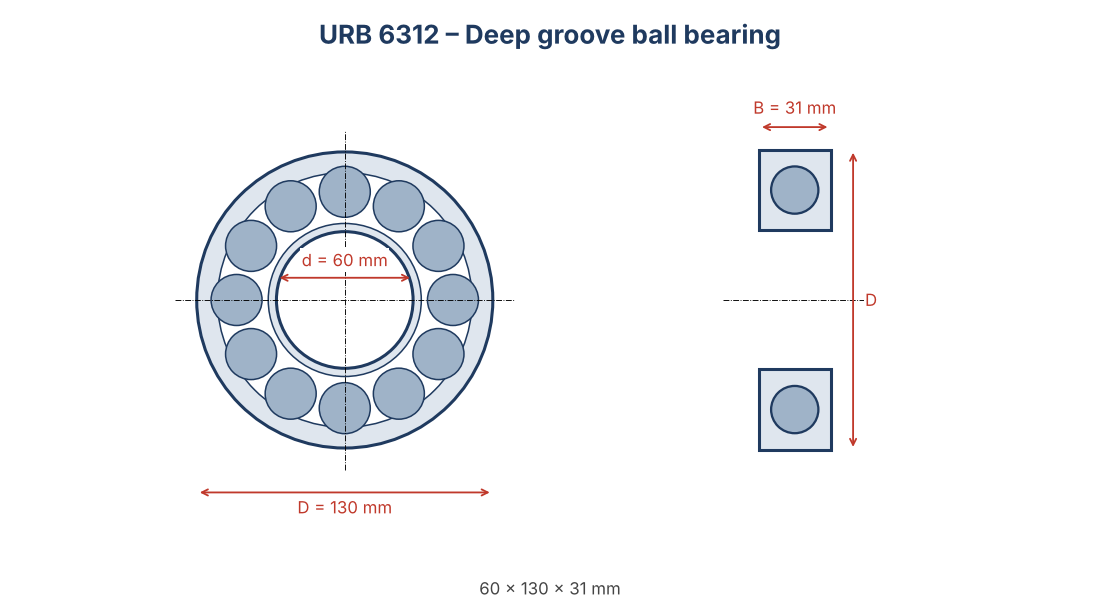 URB 6312 Deep groove ball bearing